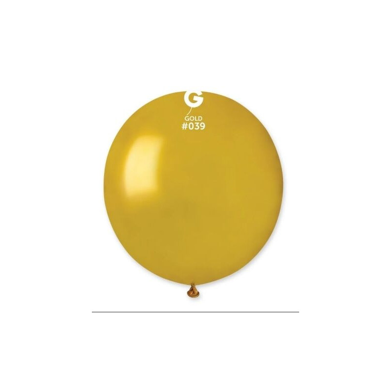 5 balões de latex Gemar 19" - 48cm Gold