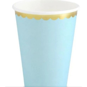 6 copos azul claro 220 ml
