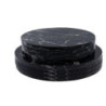 Base alta redonda marmoreada preta 25x1cm