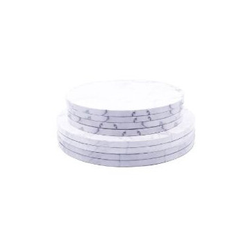 Base alta redonda marmoreada branca 30x1cm