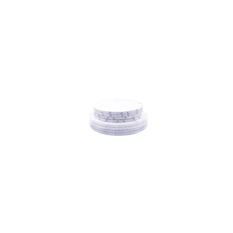 Base alta redonda marmoreada branca 30x1cm