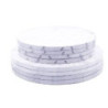 Base alta redonda marmoreada branca 30x1cm