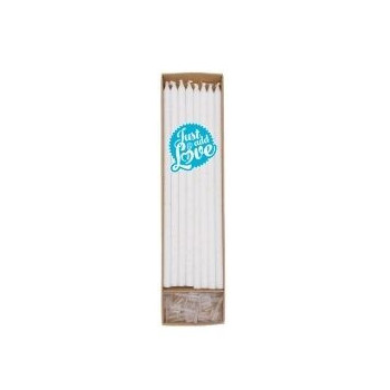 Velas altas branco com detalhe dourado  16 unidades