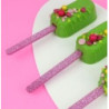 Popsicles sticks glitter rosa 12 unidades