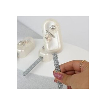 Popsicles sticks glitter prata 12 unidades