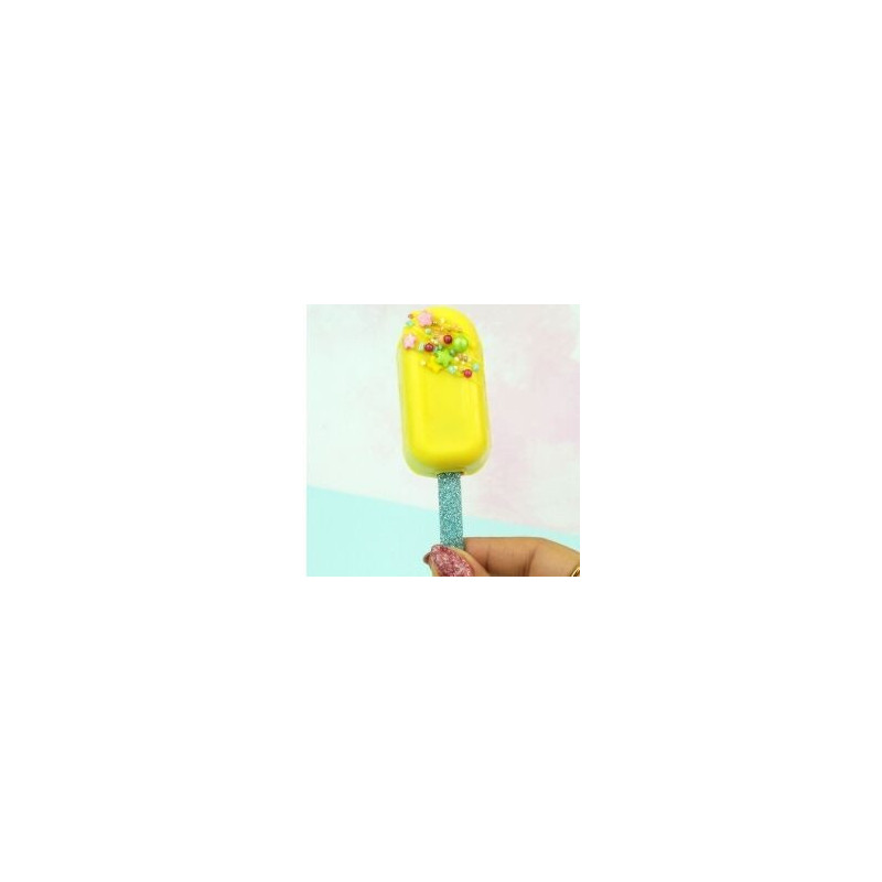 Popsicles sticks glitter azul 12 unidades