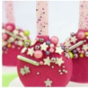 Popsicles sticks rosa bebé com salpicos 12 unidades