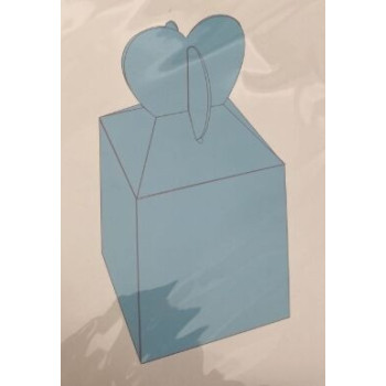 Caixa lembranças 8,5x8,5x10cm zul claro 6 unidades