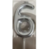 Vela 9 cm prata nº 6