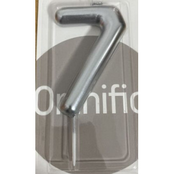 Vela 9cm prata Nº 7