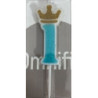Vela 6cm azul com coroa ouro nº1