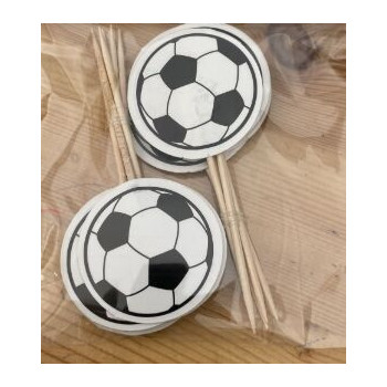 Topo de bolo bolas de futebol 12 unidades