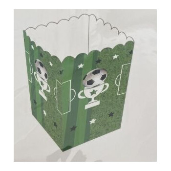 6 caixas de pipocas 5x5x11cm Futebol