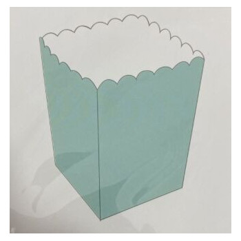 6 caixas de pipocas 5x5x11cm verde menta