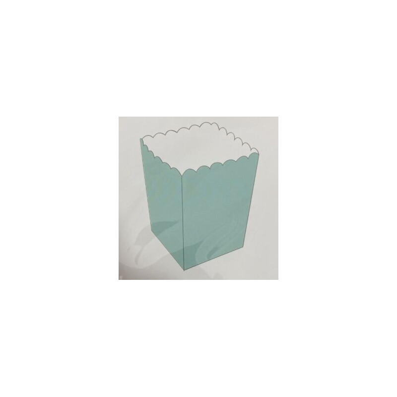 6 caixas de pipocas 5x5x11cm verde menta