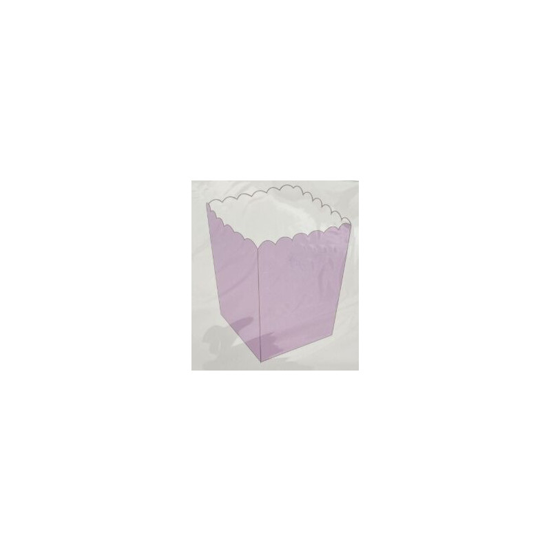 6 caixas de pipocas 5x5x11cm lilás