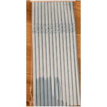 25 palhinhas de papel 19,5cm azul claro