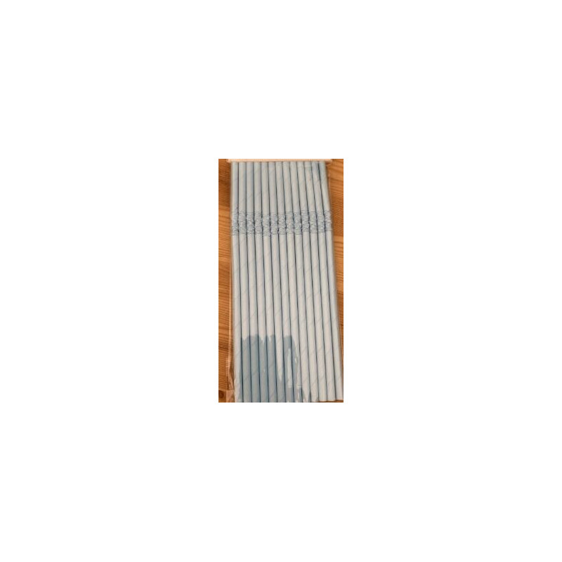25 palhinhas de papel 19,5cm azul claro