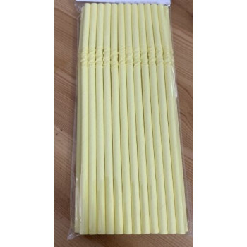 25 palhinhas de papel amarelo pastel