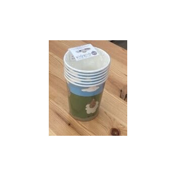 6 copos de papel 250ml Animais da Quinta