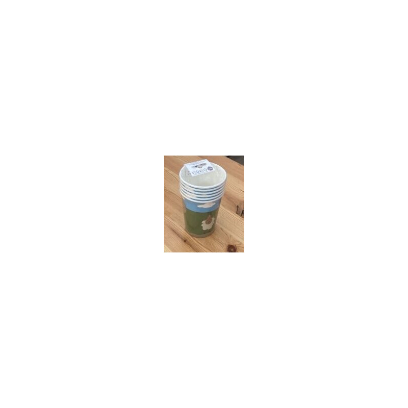 6 copos de papel 250ml Animais da Quinta