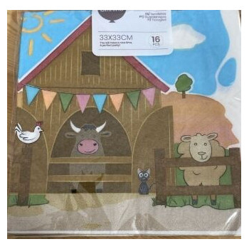 16 guardanapos de papel 33x33cm