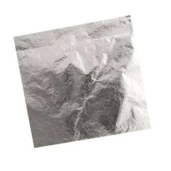 Folha de Prata comestível 10,5x10,5cm