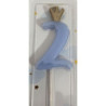 Vela azul com coroa 9,5cm Nº 2