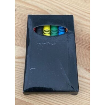 Conjuto 6 lápis cera embalagem preta