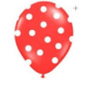8 balões de latex Balloonia, vermelho bolas brancas 12"