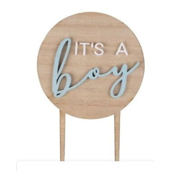 Cake Tooper - Wooden it´s a boy