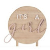 Cake topper - Wooden it´s a Girl