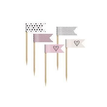 6 mini bandeirinhas cupcake topper little sweets