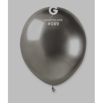 10 balões latex 5" 13cm Gemar Shiny Silver
