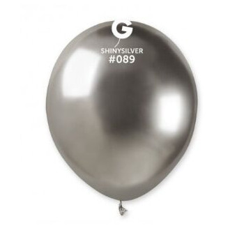 10 balões latex balloonia prata brilhante 5” - 13cm