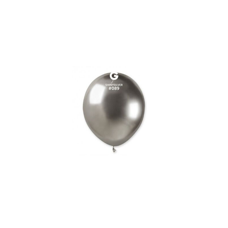 10 balões latex balloonia prata brilhante 5” - 13cm