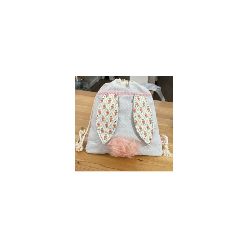 Mochila tecido para criança coelho