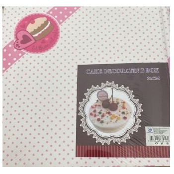 Caixa para bolo rosa 31 cm