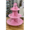 Suporte para bolos 3 andares rosa claro