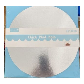 Prato p/Bolo c/Caixa 30x30cm Azul