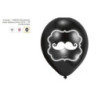 6 Balões Latex Moustache