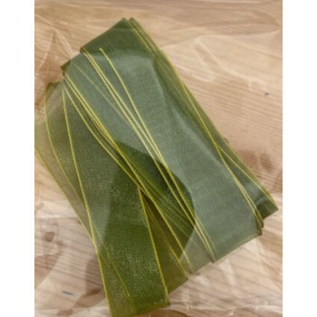 Fita de organza verde folha 2,5m