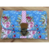 Carteira tecido com fecho interior e porta cartões 19x12cm