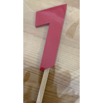 Topo de bolo 7 vermelho 7,5cm