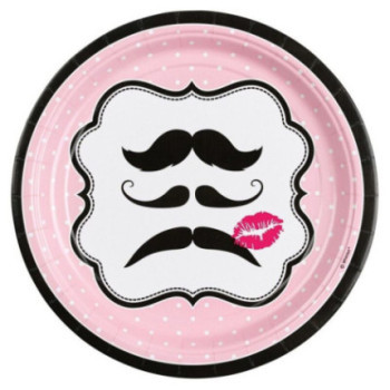8 Pratos 23cm Moustache