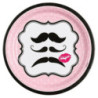 8 Pratos 23cm Moustache