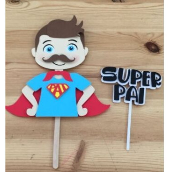 Topo de bolo Super Pai
