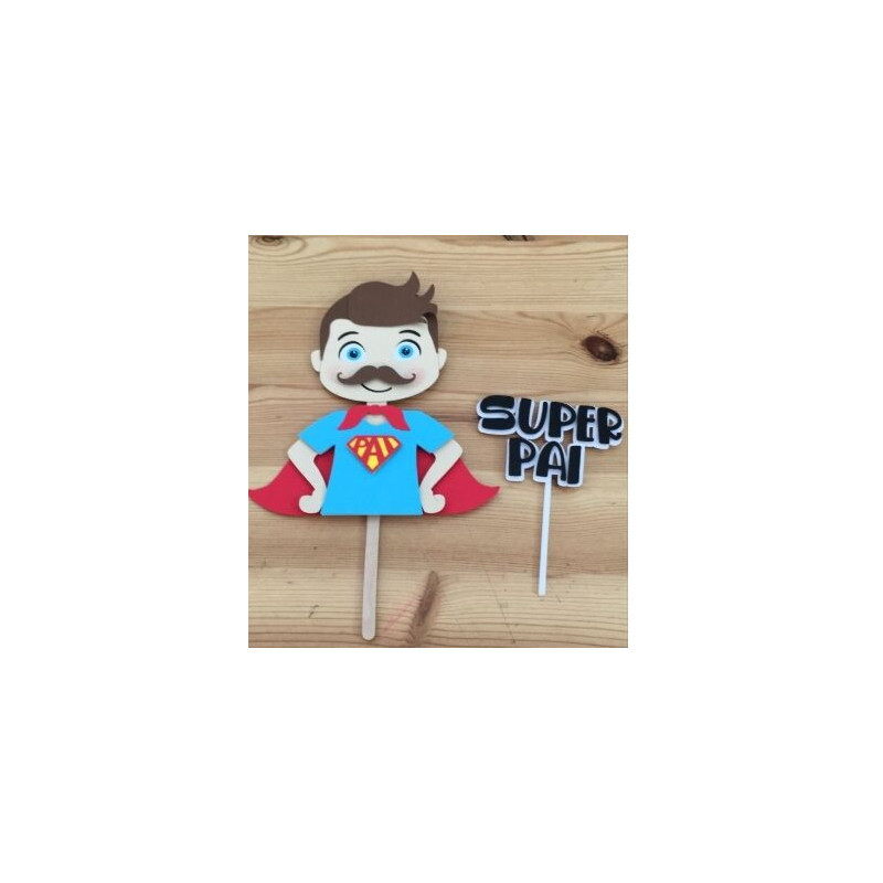 Topo de bolo Super Pai