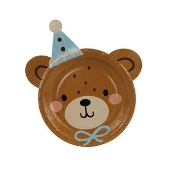 6 pratos recortados ursinho