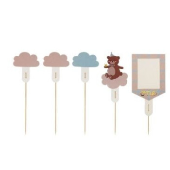 6 cake toppers 1. aniversário ursinhos